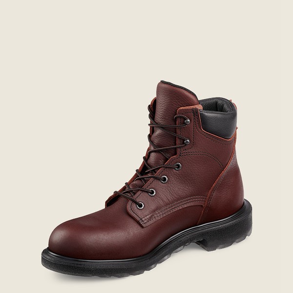 Red Wing Work Boots Mens Burgundy - Supersole® 2.0 - 6-inch Soft Toe - 3258640-LA